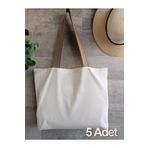 fabricorg 5 Adet Punch'a Uygun Alttan Körüklü 42 Tel Ham Bez Çanta (47X36X8 CM)