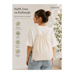 fabricorg Punch Nakışına Uygun Ham Bez Büzgülü Sırt Çantası (50x40 cm)