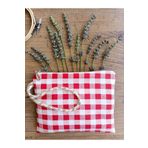 fabricorg Punch'a Uygun Ekose Panama Duck Bezi Clutch - Cüzdan - El Çantası (20X15 CM) V-01