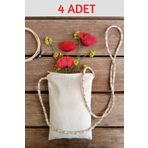 fabricorg Punch'a Uygun Ham Bez Çapraz Çanta (20x15 Cm) X 4 Adet