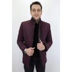 Fabrigatti Fistan Store Erkek Bordo Hakim Yaka Rahat Kesim Fermuar ve Çıtçıt Kapamalı Kışlık Şişme Mont - 54