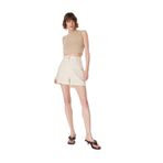 Fabrika 5003087516 Bej Kadın Basic Keten Şort