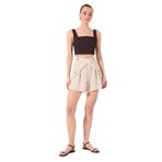 Fabrika 5003224033 Bej Kadın Relaxed Piliseli Şort