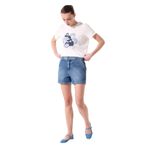 Fabrika 5003225722 İndigo Kadın Normal Bel Basic Denim Şort