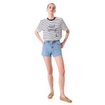 Fabrika 5003225724 Açık İndigo Kadın Normal Bel Basic Denim Şort