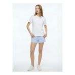 Fabrika 5003327836 Mavi - Beyaz Kadın Regular Fit Çizgili Şort