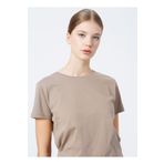 Fabrika 5003327954 TENGIZ Bej Bisiklet Yaka Basic Düz Kadın T-Shirt