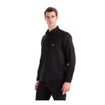 Fabrika Alttan Britli Regular Fit Gömlek, M, 5003328246, Siyah, Erkek