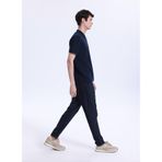 Fabrika Bağlamalı Bel Duble Paça Jogger Pantolon, 48, 5003328719, Lacivert, Erkek