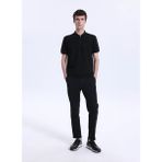 Fabrika Bağlamalı Bel Duble Paça Jogger Siyah Erkek Pantolon F6SM-PNT 2500 - 52
