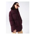 Fabrika BASE Kapüşonlu Oversize Mürdüm Kadın Mont