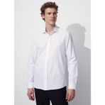 Fabrika Basic Gömlek Yaka Armürlü Beyaz Erkek Gömlek Mydos 112 - XL