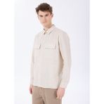 Fabrika Basic Gömlek Yaka Düz Bej Erkek Gömlek F5SM-GML 2300 - 2XL