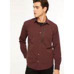 Fabrika Basic Gömlek Yaka Düz Bordo Erkek Gömlek F3WM-GML171 - XL