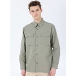 Fabrika Basic Gömlek Yaka Düz Haki Erkek Gömlek F5SM-GML 2743 - XL