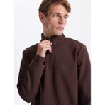 Fabrika Bato Yaka Düz Erkek Sweatshırt Fc4Wm-Swt 2233., Kahve, Xl