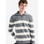 Fabrika Bato Yaka Slim Fit Çizgili Kazak, M, 5003276926, Gri Melanj, Erkek