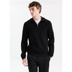 Fabrika Bato Yaka Slim Fit Düz Erkek Kazak, 2XL, 5003275542, Siyah