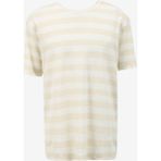 Fabrika Bej Erkek Bisiklet Yaka Relaxed Çizgili T-Shirt F4SM-TST 0245 - XL