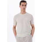 Fabrika Bej Erkek Bisiklet Yaka Relaxed Fit Keten Karışımlı Kazak F5SM-KZK 2051