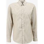 Fabrika Bej Erkek Düğmeli Relaxed Çizgili Gömlek F4SM-GML 0252 - 2XL