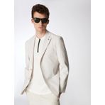 Fabrika Bej Erkek Mono Yaka Basic Çizgili Ceket F4SM-CKT 0782