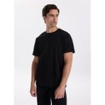 Fabrika Beyaz Erkek Bisiklet Yaka Relaxed T-Shirt F4SM-TST 2847 - Siyah - 3XL