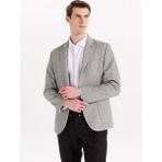 Fabrika Beyaz Erkek Slim Fit Melanj Ceket Ceka- Jersey - Siyah - Beyaz