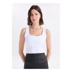 Fabrika Beyaz Kare Yaka Slim Fit Atlet, XL, 5003334714, Kırık Beyaz, Kadın