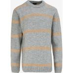 Fabrika Bisiklet Yaka Basic Çizgili Gri Melanj Erkek Kazak F4WM-KZK 2733 - XL