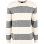 Fabrika Bisiklet Yaka Basic Jakarlı Ekru Erkek Kazak F4WM-KZK 2707 - 2XL