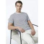 Fabrika Bisiklet Yaka Çizgili Beyaz Erkek T-Shirt F6SM-TST 2996 - 2XL