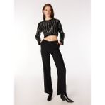 Fabrika Bisiklet Yaka Crop Payetli Siyah Kazak Kadin F4WL-KZK0602 - XL