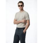 Fabrika Bisiklet Yaka Düz Bej Erkek T-Shirt F6SM-TST 2132 - XL