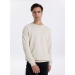 Fabrika Bisiklet Yaka Düz Erkek Sweatshırt Joseyy, Ekru, Xl