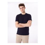 Fabrika Bisiklet Yaka Düz Lacivert Erkek T-Shirt F5SM-TST 2778