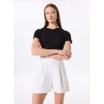 Fabrika Bisiklet Yaka Fitilli Siyah Kadın T-Shirt TEO - M