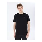 Fabrika Bisiklet Yaka Jakarlı Siyah Erkek T-Shirt F5SM-TST 2069