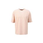Fabrika Bisiklet Yaka Loose Fit Çizgili T-Shirt, L, F4SM-TST 036, Turuncu, Erkek