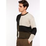 Fabrika Bisiklet Yaka Loose Fit Jakarlı Haki Erkek Kazak F3WM-KZK148
