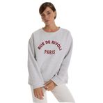 Fabrika Bisiklet Yaka Nakışlı Açık Gri Melanj Sweatshırt, XS, 5003273277, Açık Gri Melanj, kadın