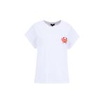 Fabrika Bisiklet Yaka Nakışlı T-Shirt, S, 5003327840, Beyaz, Kadın