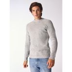 Fabrika Bisiklet Yaka Relaxed Düz Gri Melanj Erkek Kazak F4WM-KZK 2598 - 2XL