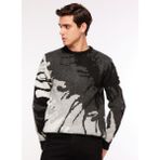 Fabrika Bisiklet Yaka Relaxed Jakarlı Siyah Erkek Kazak F3WM-KZK150 - XL
