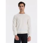 Fabrika Bisiklet Yaka Slim Fit Düz Ekru Erkek Kazak F5WM-KZK 2318