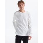 Fabrika Bisiklet Yaka Slim Fit Düz Ekru Erkek Kazak F5WM-KZK 2521