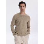 Fabrika Bisiklet Yaka Slim Fit Düz Haki Erkek Kazak F5WM-KZK 2321 - 2XL