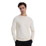 Fabrika Bisiklet Yaka Slim Fit Düz Kazak, L, F5WM-KZK 2883, Ekru, Erkek
