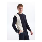Fabrika Bisiklet Yaka Slim Fit Düz Lacivert Erkek Kazak F5WM-KZK 2269