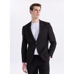 Fabrika Çizgili Blazer Ceket, 54, 5003328150, Siyah, Erkek